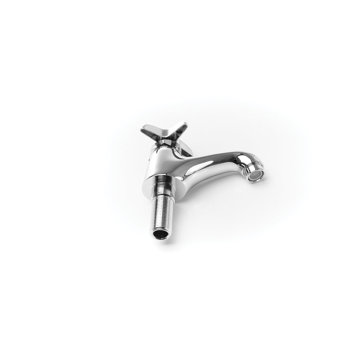 PASCO 21806 Quarter Turn Lavatory Faucet With 1/2 in Locknut and Rosette, Commercial, 1 Handles, Polished Chrome