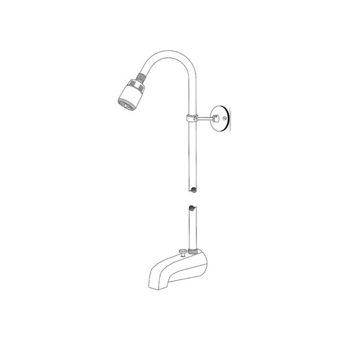 PASCO 2825 Over-The-Rim Add-A-Shower, Polished Chrome