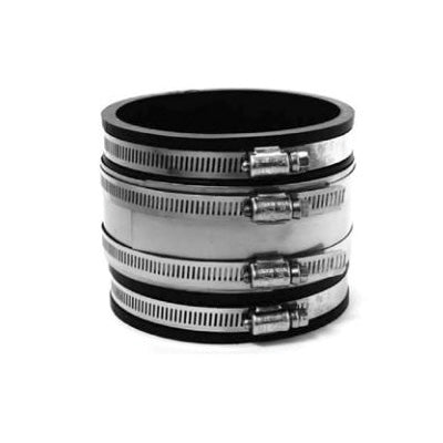 PASCO 5615SR 56 Series Flexible Coupling With Stainless Steel Shear Ring, 1-1/2 in Nominal, Cast Iron x Plastic End Style, Stainless Steel, Domestic
