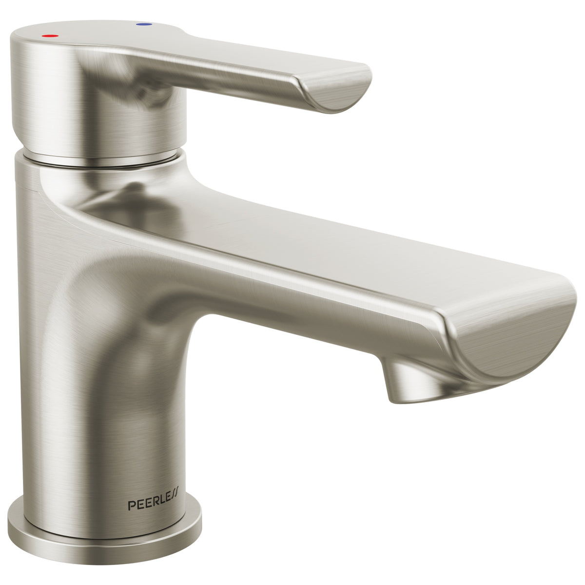 Peerless® P1512LF-BN-M-0.5 Flute™ Single Top Handle Lavatory, 0.5 gpm Flow Rate, 2.63 in H Spout, 1 Handles, Pop-Up Drain, 1 Faucet Holes, Brushed Nickel, Lavatory Function