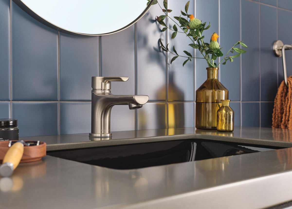 Peerless® P1512LF-BN Flute™ Single Top Handle Lavatory, 1 gpm Flow Rate, 2.63 in H Spout, 1 Handles, Pop-Up Drain, 1 Faucet Holes, Brushed Nickel, Lavatory Function