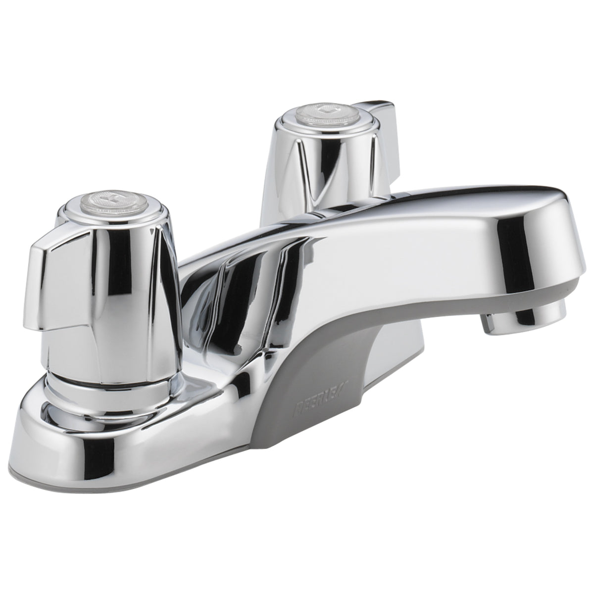 Peerless® P246LF-M Centerset Lavatory Faucet, Polished Chrome, 2 Handles, Metal Pop-Up Drain, 1.2 gpm Flow Rate
