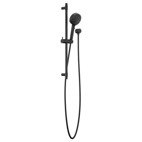 Peerless® P62447-BL Precept™ Handshower, 4-9/16 in Dia 6-Function Shower Head, 1.5 gpm Flow Rate, 72 in L Hose, Matte Black, Import