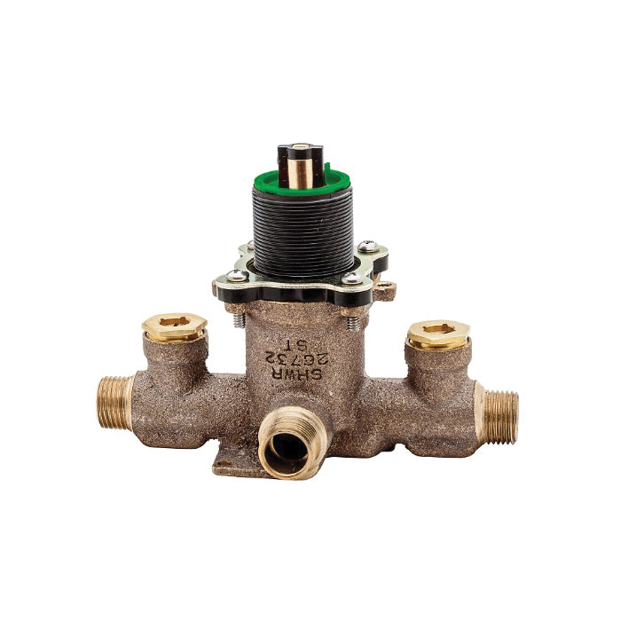 Pfister® Pfirst Series™ 0X8-340A Professional Grade Single Handle Pressure Balance PEX Ready Tub and shower Valve, 1/2 in IP/C Inlet x 1/2 in IP/C Outlet, 60 psi, 5.5 gpm, Brass Body