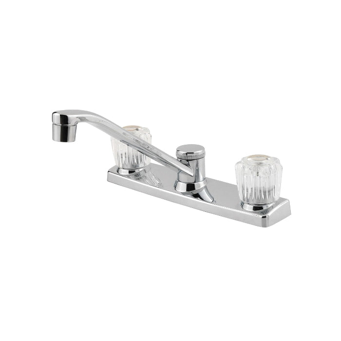 Pfister® Pfirst Series™ G135-1100 Professional Grade Kitchen Faucet, 1.75 gpm Flow Rate, 8 in Center, Swivel Spout, Polished Chrome, 2 Handles