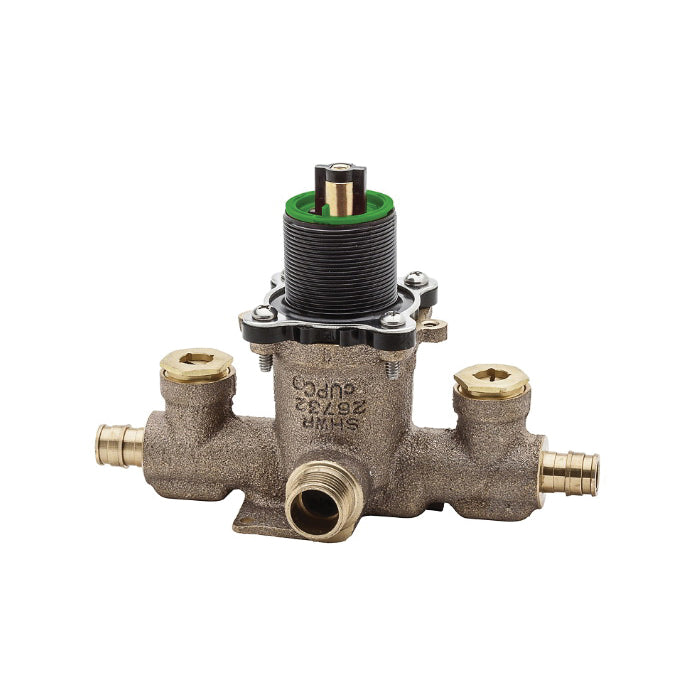 Pfister® Pfirst Series™ JX8-440P Permabalance™ Professional Grade Tub and shower Valve, PEX Cold Expansion Inlet x 1/2 in Universal MNPT Outlet, 60 psi Pressure, 5.5 gpm Flow Rate, Brass Body
