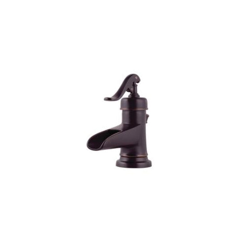 Pfister® LG42-YP0Y Centerset Bathroom Faucet, Ashfield™, Tuscan Bronze, 1 Handles, Metal Pop-Up Drain, 1.2 gpm Flow Rate