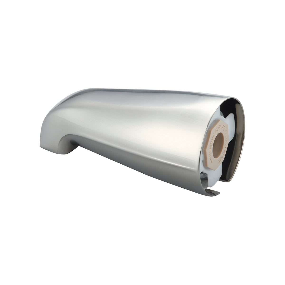 OLYMPIA OP-640019-BN Combo Tub Spout, 1/2 in IPS/Slip-Fit, 5-1/4 in Spout Reach, Die Cast Zinc, PVD Brushed Nickel