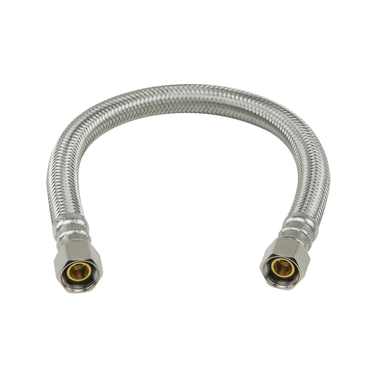 PlumbShop® PLS1-20KC F PLS1-KC Flexible Faucet Connector, 3/8 in Nominal, Compression End Style, 20 in L, 125 psi Working, Reinforced PVC/Braided Stainless Steel, Import