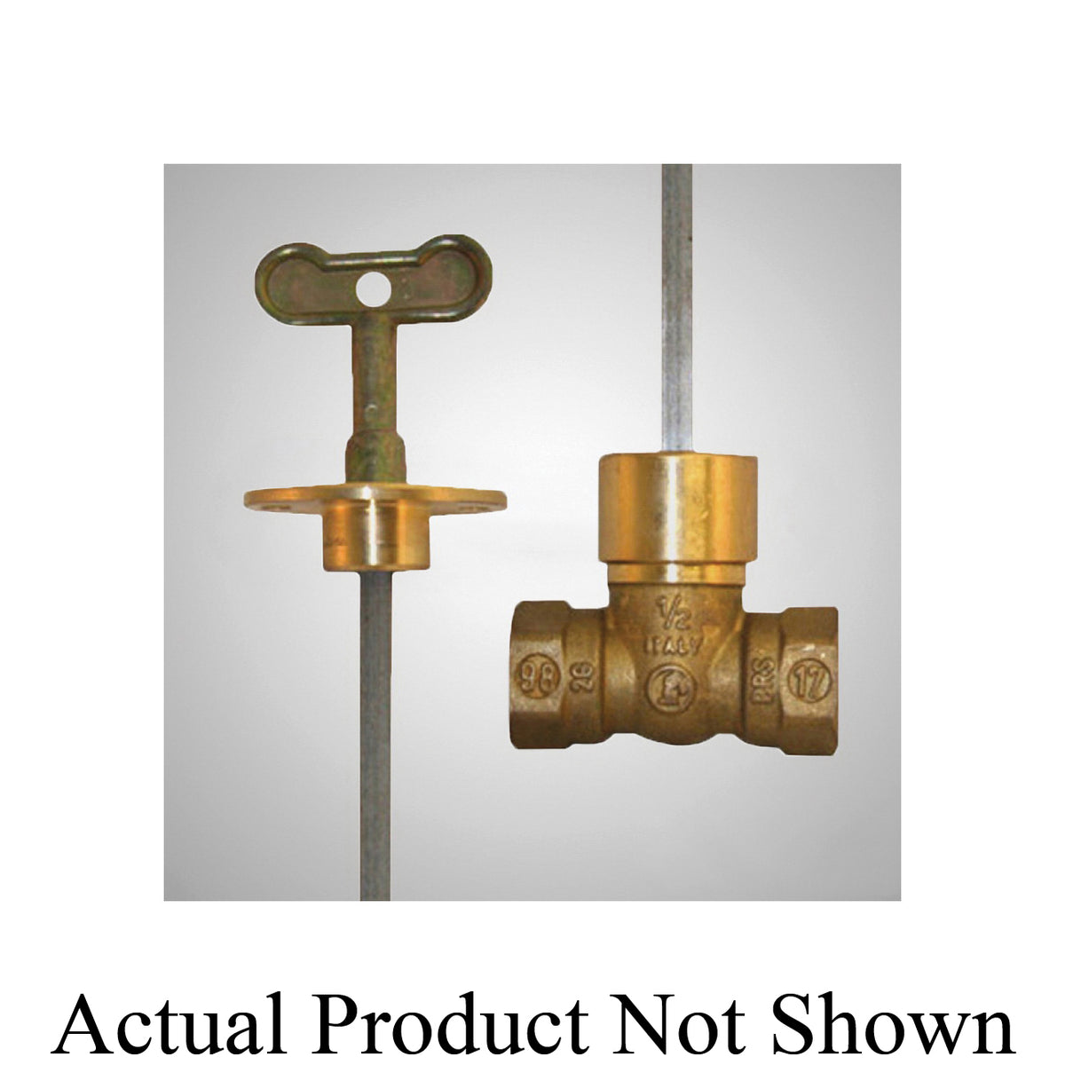 Prier® C-67CP.50 Log Lighter Ball Valve With Chrome Plated Escutcheon and Key, 1/2 in Nominal, Wrot Copper End Style, Brass Body, Domestic