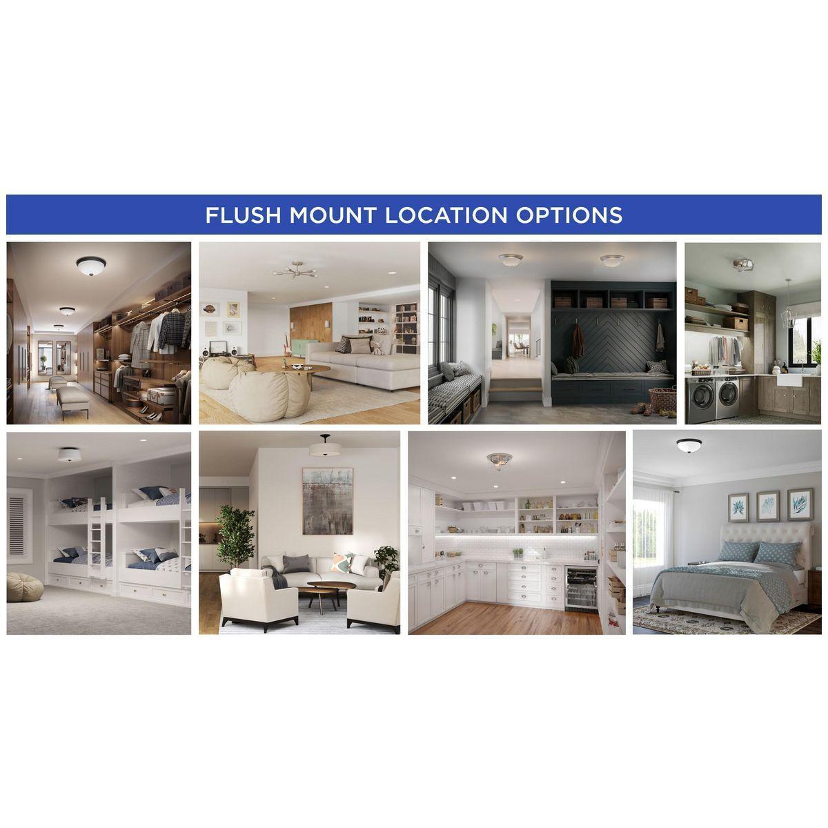 Progress Lighting® P2320-0930K9 Mingle Close-to-Ceiling Contemporary/Bohemian/Mid-Century/Modern/Soft/Transitional Flush Mount Lighting, (1) Lamp, 120 V AC, Brushed Nickel Housing