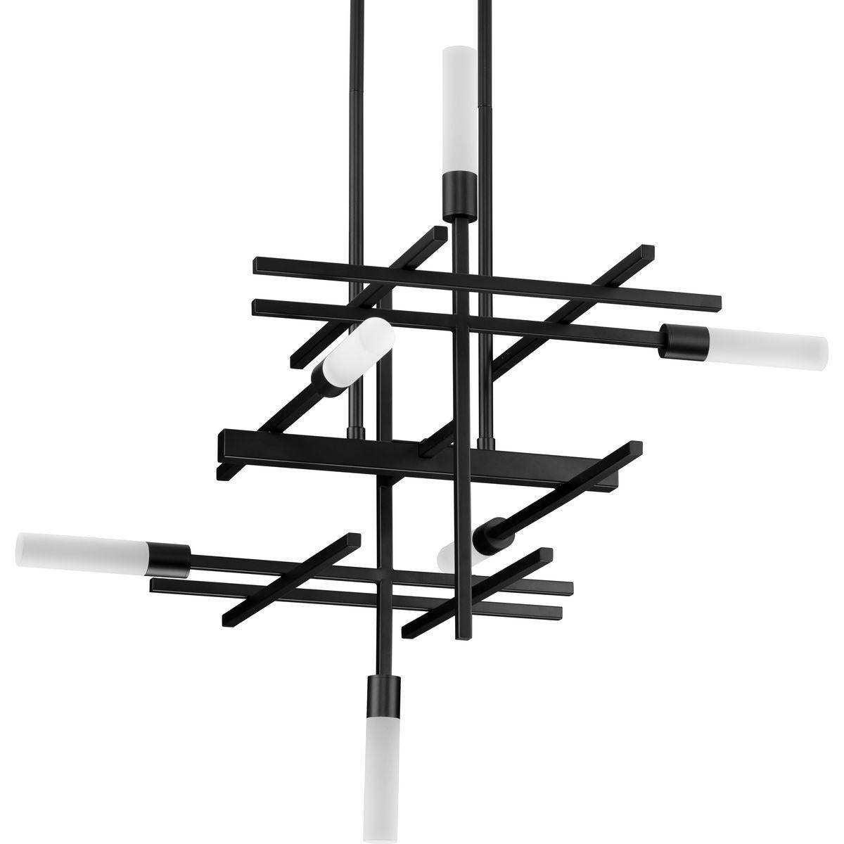 Progress Lighting® P400264-031-30 Quadrant LED Chandelier Light, (6) Lamp, 120 V, Matte Black Housing