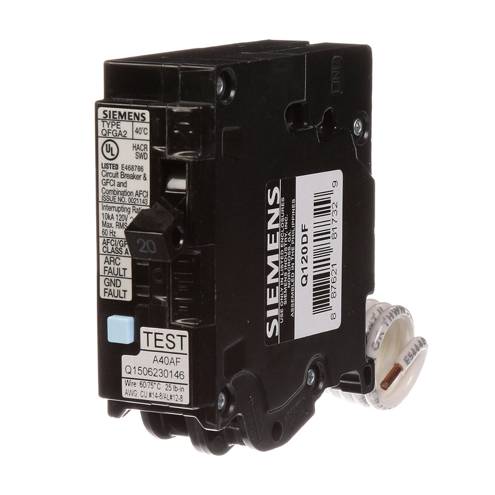 BRKR QFGA2 AFCI/GFCI 1P 20A