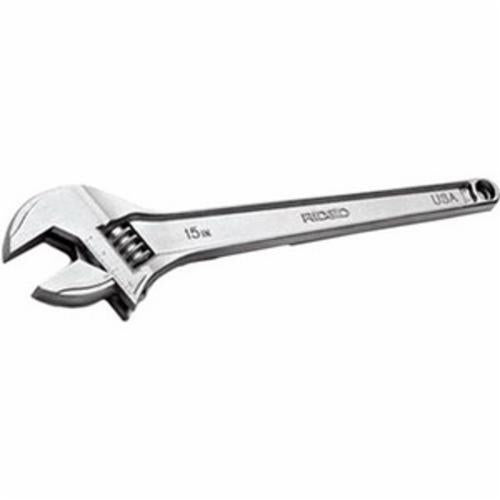 RIDGID® 86922 Adjustable Wrench, 1-11/16 in, 15 in OAL, Chrome Vanadium Alloy Steel Body, Chrome Vanadium Alloy Steel, Cobalt Plated