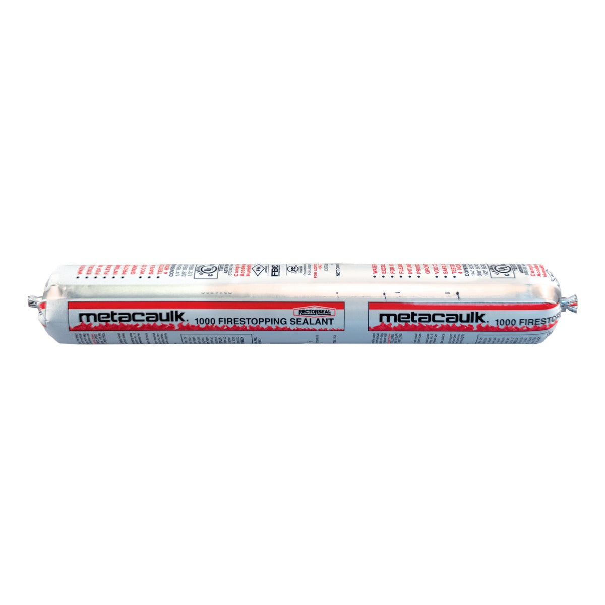 Metacaulk® 66312 1000 Intumescent Firestop Sealant, Sausage Pack Container, Up to 4 hr Fire Rating, Red, 35 to 120 deg F, <10 g/L VOC
