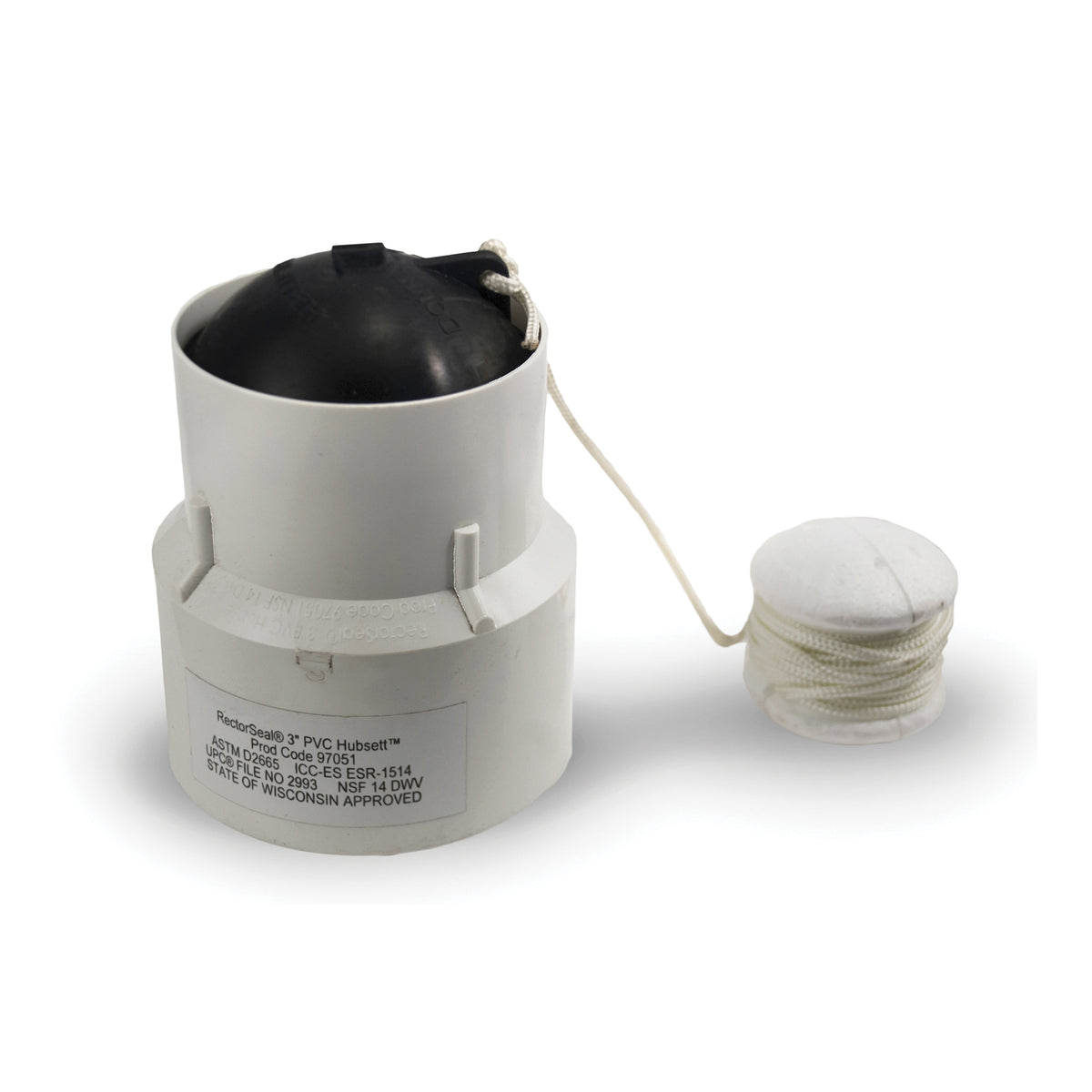 Horizontal Test Coupling - 3" Hub x Spigot - PVC
