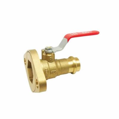 RWV® 2420F 3/4 3-Piece Quarter-Turn Ball Valve, 3/4 in Nominal, EzPress x Rotating Pump Flange End Style, Brass Body, Full Port, PTFE/FKM/EPDM Softgoods