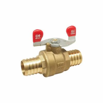 RWV® 5009ABW 3/4 Ball Valve, 3/4 in Nominal, Barb End Style, Brass Body, Standard Port, NBR Softgoods