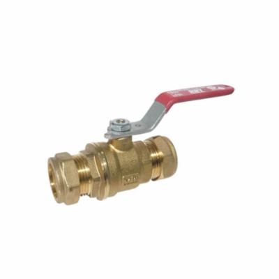RWV® 5065AB 1 2-Piece Ball Valve With Handle, 1 in Nominal, Compression End Style, Brass Body, Full Port, NBR Softgoods