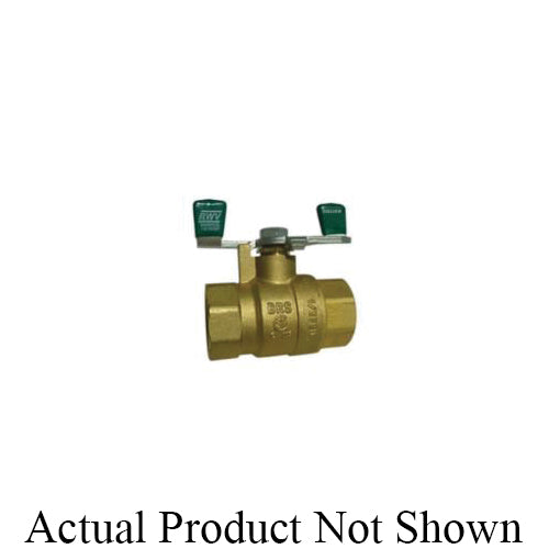 RWV® 5592ABW 3/4 2-Piece Ball Valve With Handle, 3/4 in Nominal, Thread End Style, Brass Body, Full Port, PTFE/FKM Softgoods