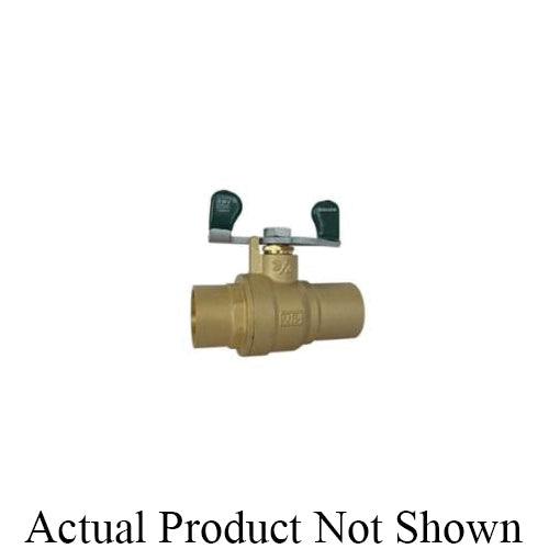 RWV® 5595ABW 1 2-Piece Ball Valve, 1 in Nominal, Solder End Style, Brass Body, Full Port, PTFE Softgoods