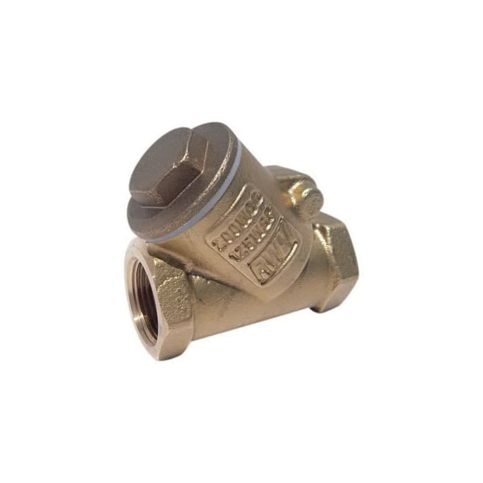 RWV® 236AB 3/4 236AB Y-Pattern Swing Check Valve, 3/4 in Nominal, FNPT End Style, 200 lb WOG, Virgin PTFE Softgoods, Brass Body