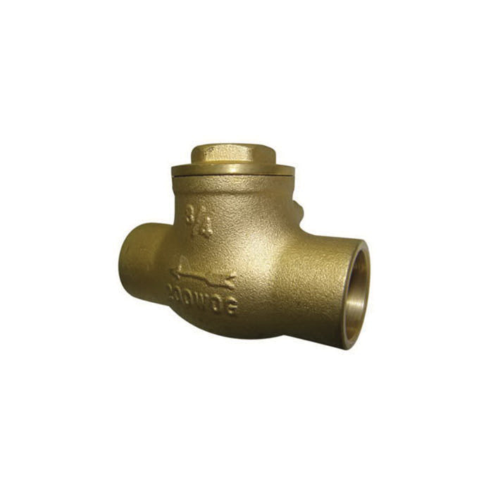 RWV® 247AB 3/4 247AB Horizontal T-Pattern Swing Check Valve, 3/4 in Nominal, Solder Joint End Style, 200 lb WOG, Forged Brass Body
