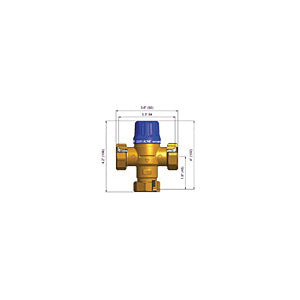 Cash Acme® Heatguard® 24502 HG110-D Thermostatic Mixing Valve, 3/4 in C Inlet x 3/4 in C Outlet, 230 psi, 1 to 20 gpm, Bronze Body, Import