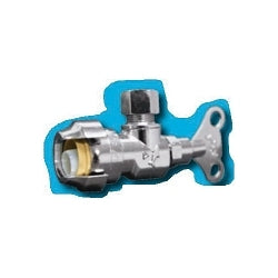 Sharkbite® 24733LF Angle Supply Stop Valve, 1/2 x 1/4 in Nominal, Push-Fit x Compression End Style, 200 psi Pressure, Brass Body, Polished Chrome