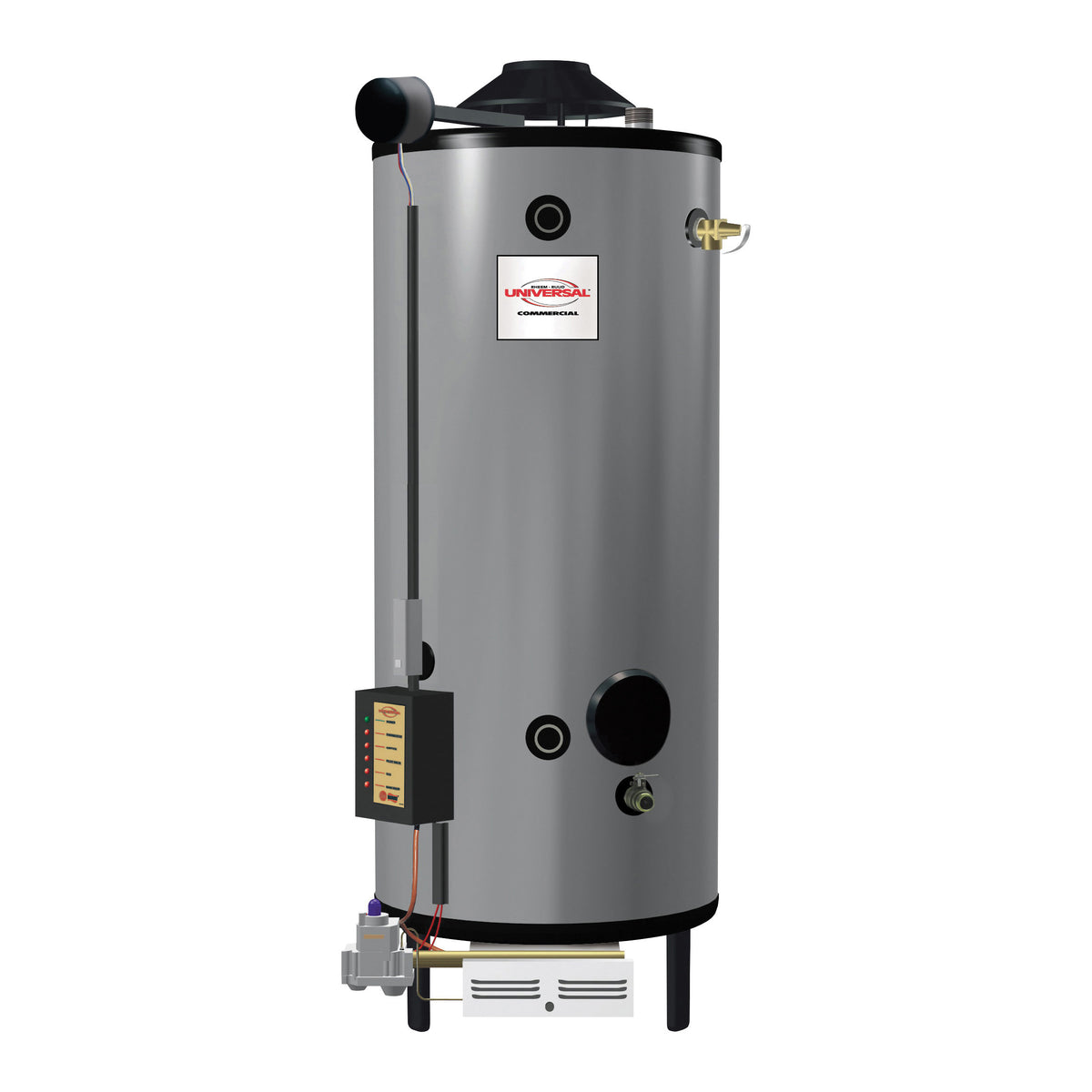Rheem® G100-250(A) Universal™ Gas Water Heater, 100 gal Tank, 250000 Btu/hr Heating, Natural Gas Fuel, Atmospheric Vent, 80 %