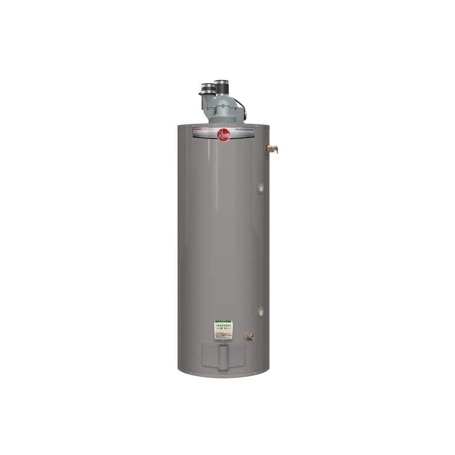 Rheem® PRO+G75-76P RH PDV Professional Classic Plus® Heavy Duty Gas Tank Water Heater, 75100 Btu/hr Heating, 75 gal Tank, Liquid Propane Fuel, Direct/Power Vent, 72.8 gph at 90 deg F Recovery, Tall, Indoor/Outdoor: Indoor