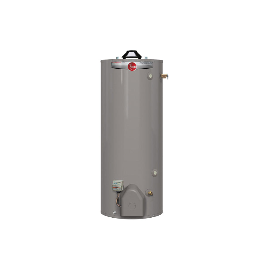 Rheem® PRO+G98-75U RH Professional Classic Plus® Heavy Duty Gas Tank Water Heater, 75100 Btu/hr Heating, 98 gal Tank, Natural Gas Fuel, 72.8 gph at 90 deg F Recovery, Tall