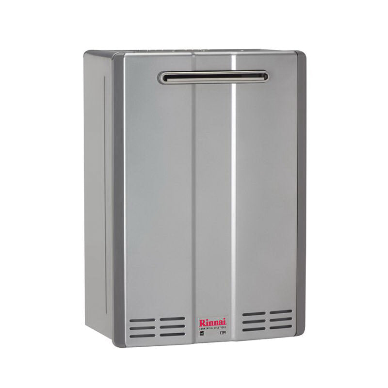 Rinnai® C199eN SE+ Super High Efficiency Tankless Water Heater, Natural Gas Fuel, 199000 Btu/hr, Outdoor, Condensing, 9.8 gpm, Direct Vent, 0.96, Commercial
