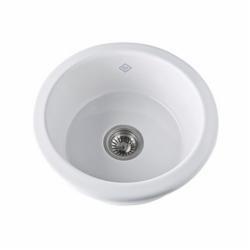 Rohl® UM1807WH Shaws Original Bar/Food Prep Sink, Round Shape, 18-1/4 in W x 7-1/2 in D, Dual Mounting, Fireclay, White