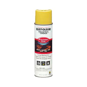 Rust-Oleum® 203034 M1800 Precision Line Water Based Inverted Marking Paint, 17 oz Container, Liquid Form, Hi-Viz Yellow, 600 to 700 linear ft/gal with 1 in W Stripe Coverage
