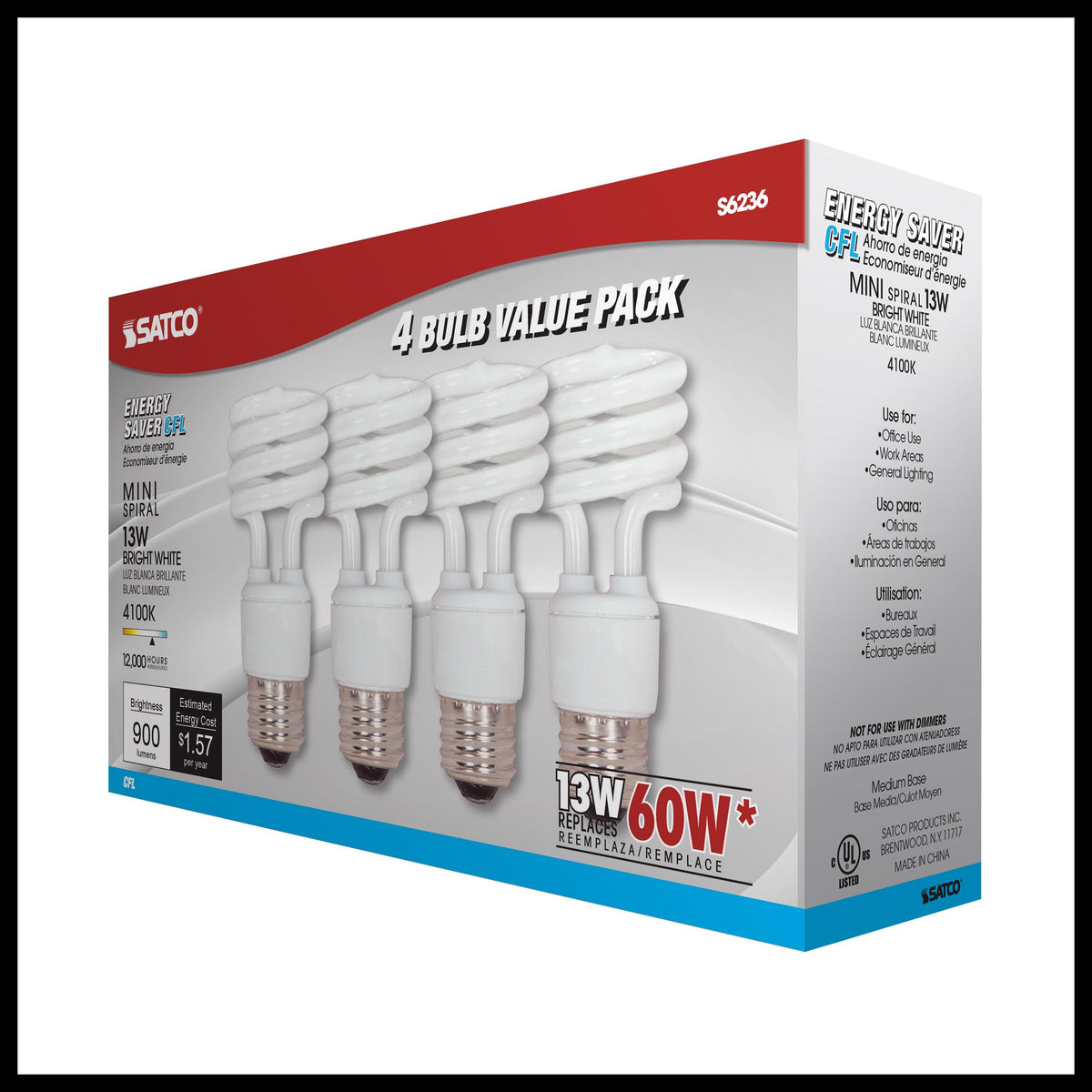 Compact Fluorescent Lamp - 120 V AC - 13 W