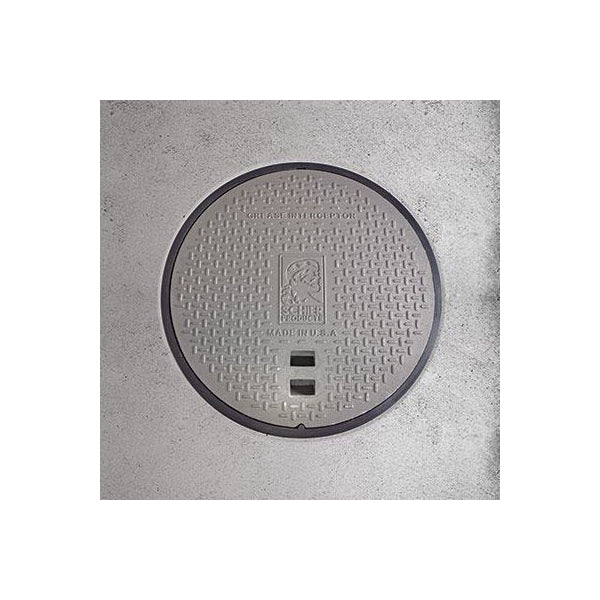 Schier C24HP Gasketed Pickable Cover, For Use With Great Basin™ Model GB-50, GB-75 and GB-250 Grease Interceptor, All Big Foot™ Model Gravity Grease Interceptor and Sewer Viewer™ Model SV24-L4 and SV24-O4 Sampling Port, 24 in, Cast Iron, Gray, Domestic