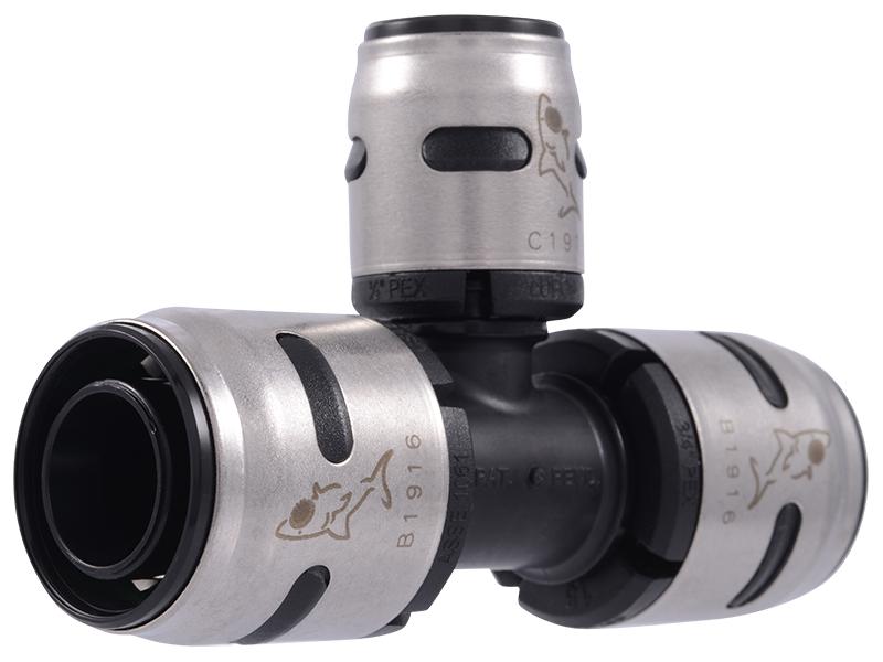 Sharkbite® K412WP3 Fitting Reducing Tee, 3/4 x 3/4 x 1/2 in Nominal, Push-to-Connect End Style
