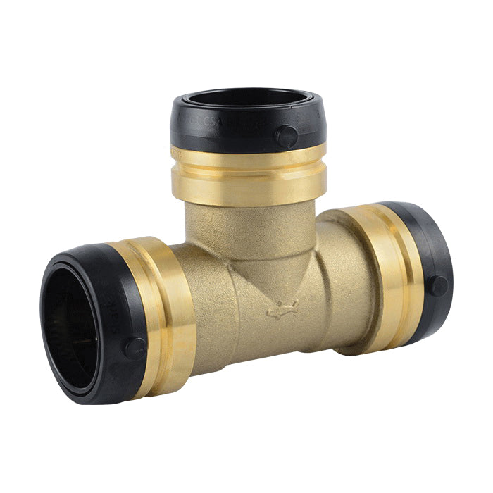 1-1/2" Large Diameter Tee - Dzr Brass - Push-to-Connect