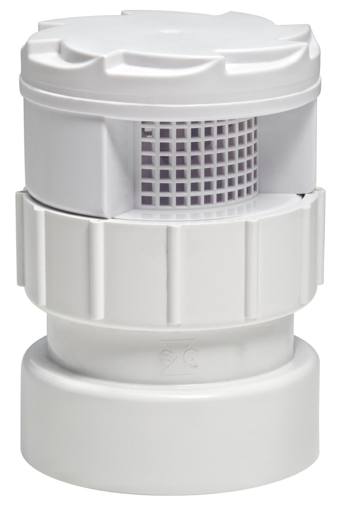Sioux Chief TurboVent™ 250-122PB Air Admittance Valve, 1-1/2 to 2 in Thread x Hub Adapter, PVC, Black