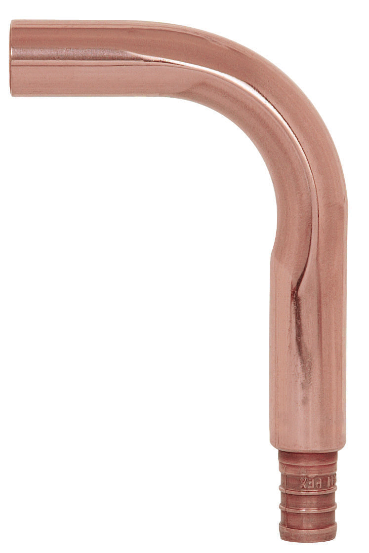 Sioux Chief 632X458 90 deg Tub/Shower Pressure Connector, 1 in Nominal, F1807 PEX Crimp™ x Male C End Style, Copper