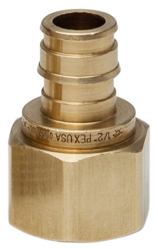 Sioux Chief 647WG4 1-Piece Straight Adapter, 1 in Nominal, F1960 PEX Grip™ x FNPT End Style, Brass
