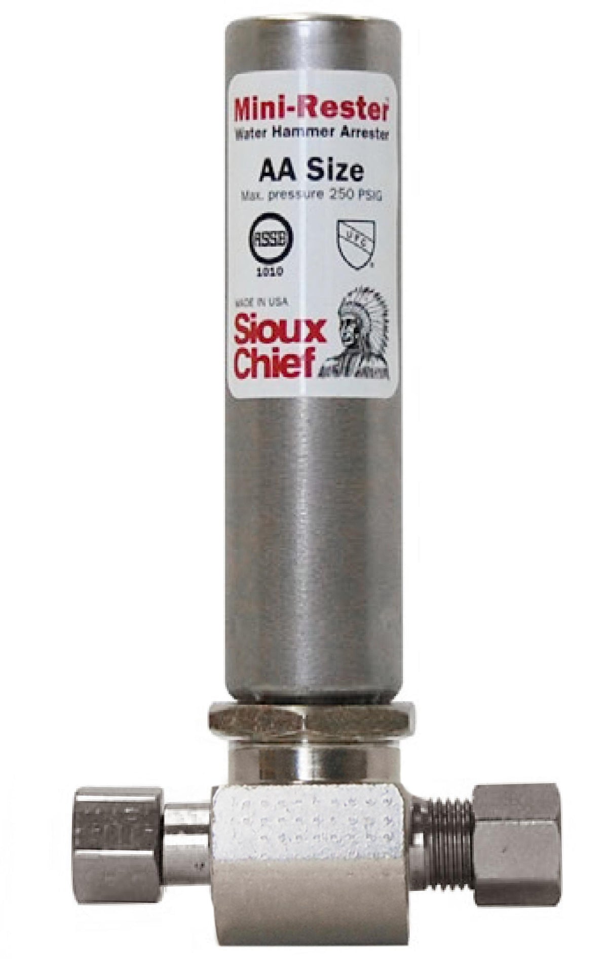 Sioux Chief MiniRester™ 660-GTR0B Water Hammer Arrester With Female Compression Tee, 1/4 in, Compression x Female Compression, 350 psig