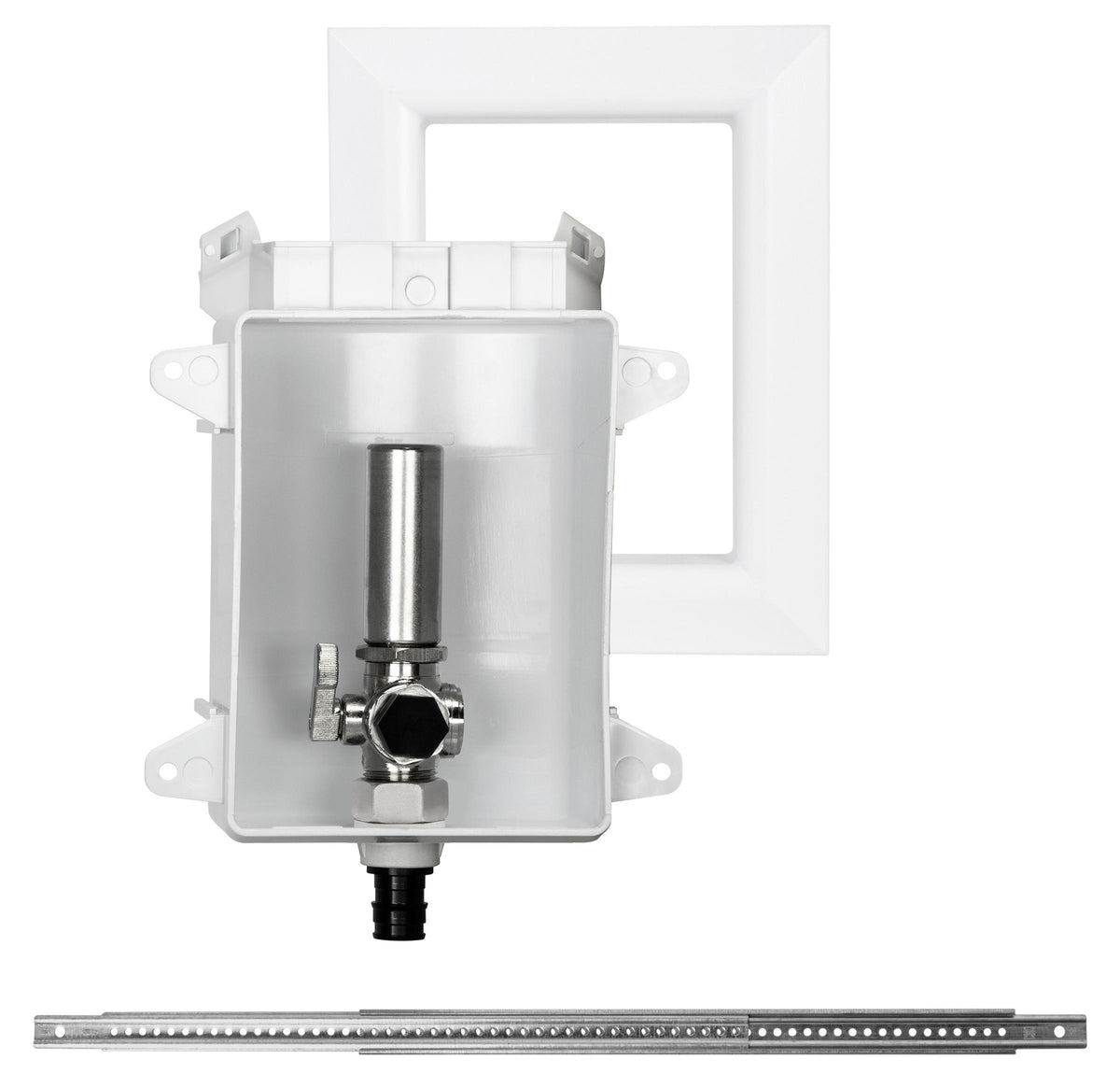 Sioux Chief OxBox™ 696RG1010WF Fire-Rated Ice Maker Outlet Box With MiniRester™ Water Hammer Arresters and Plain Valve, 1/2 in PEX F1960 Inlet, ABS