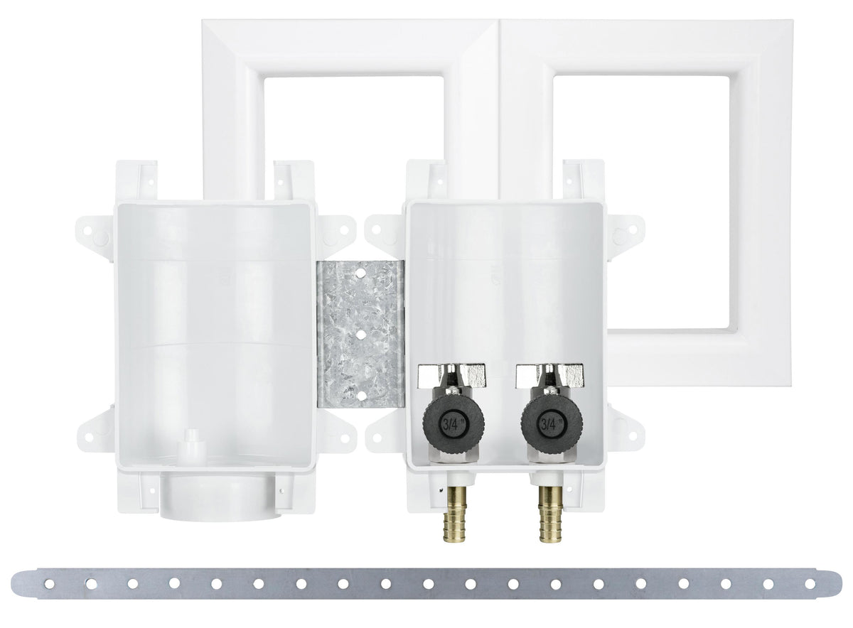 Sioux Chief OxBox™ 696RG2303XF Fire-Rated Washing Machine Outlet Box, 1/2 in PEX F1807 Inlet, 3/4 in Male Hose Thread Outlet, ABS