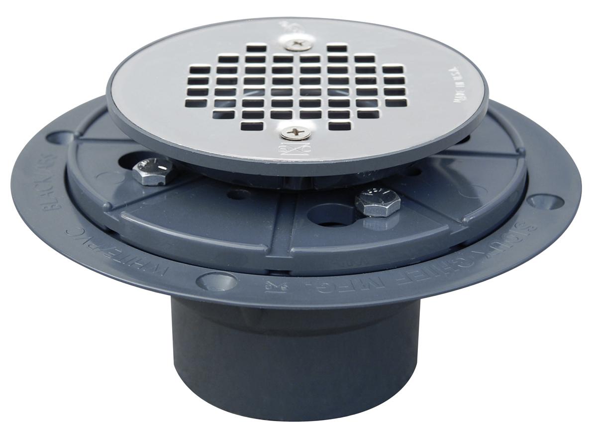 Sioux Chief 821-200P Shower Pan Drain With Plastic Rim, 2 in, Solvent Weld, 4-3/8 in Grid, PVC Drain