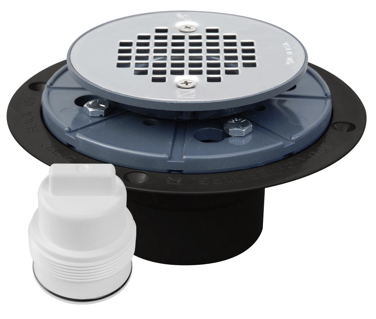 2" Shower Pan Drain with Plastic Rim - ABS Drain