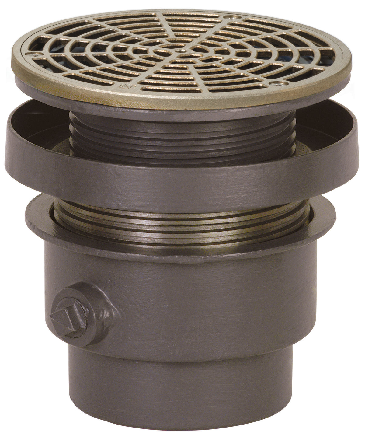 Sioux Chief FinishLine™ 832-4DNR Adjustable On-Grade Floor Drain Complete Assembly With Ring and Strainer, 4 in Outlet, Ductile Iron Drain