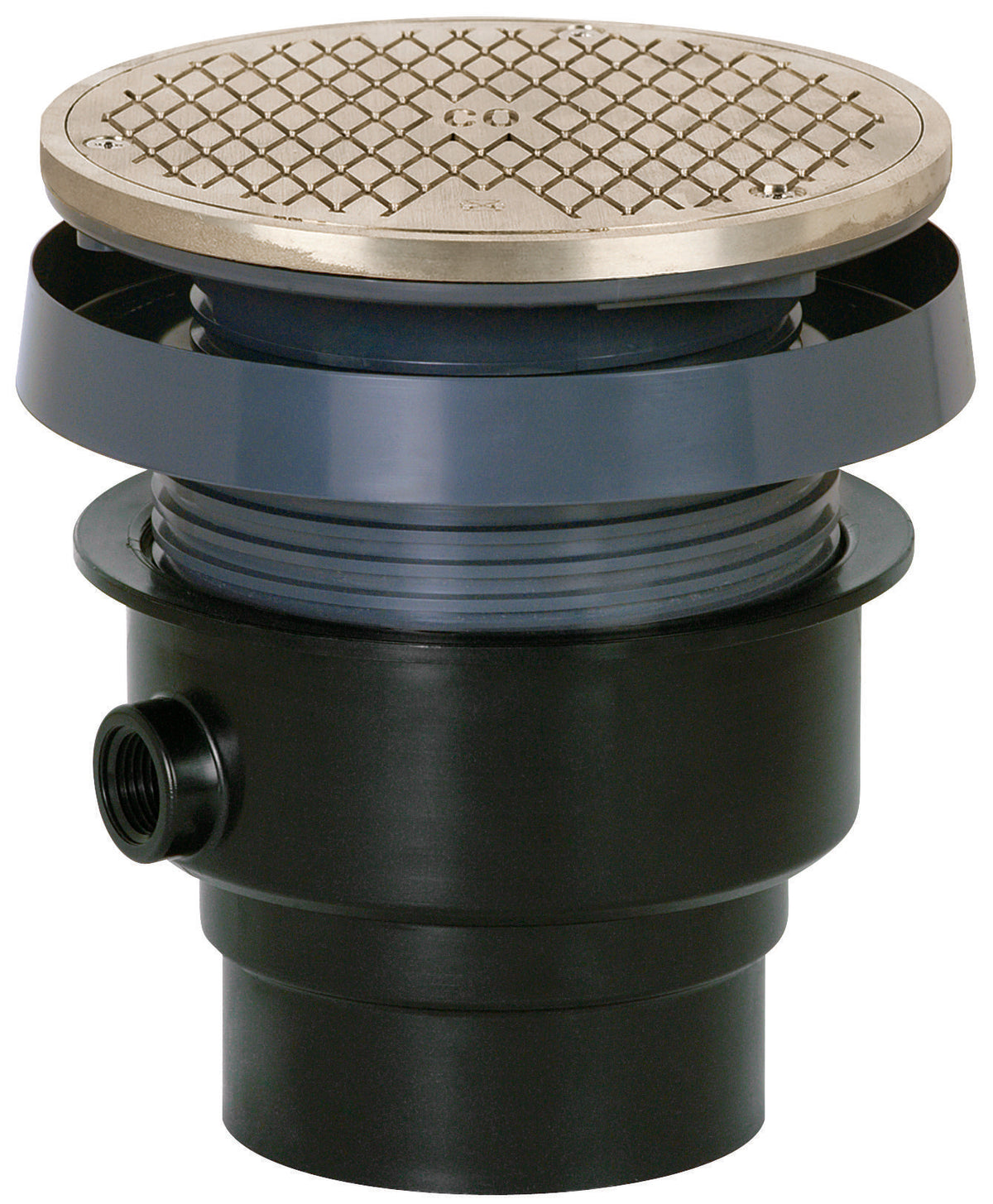 Sioux Chief FinishLine™ 834-3ANR Adjustable On-Grade Cleanout Complete Assembly With Ring and Strainer, 3 in Cleanout, 6-1/2 in Dia Cover, ABS