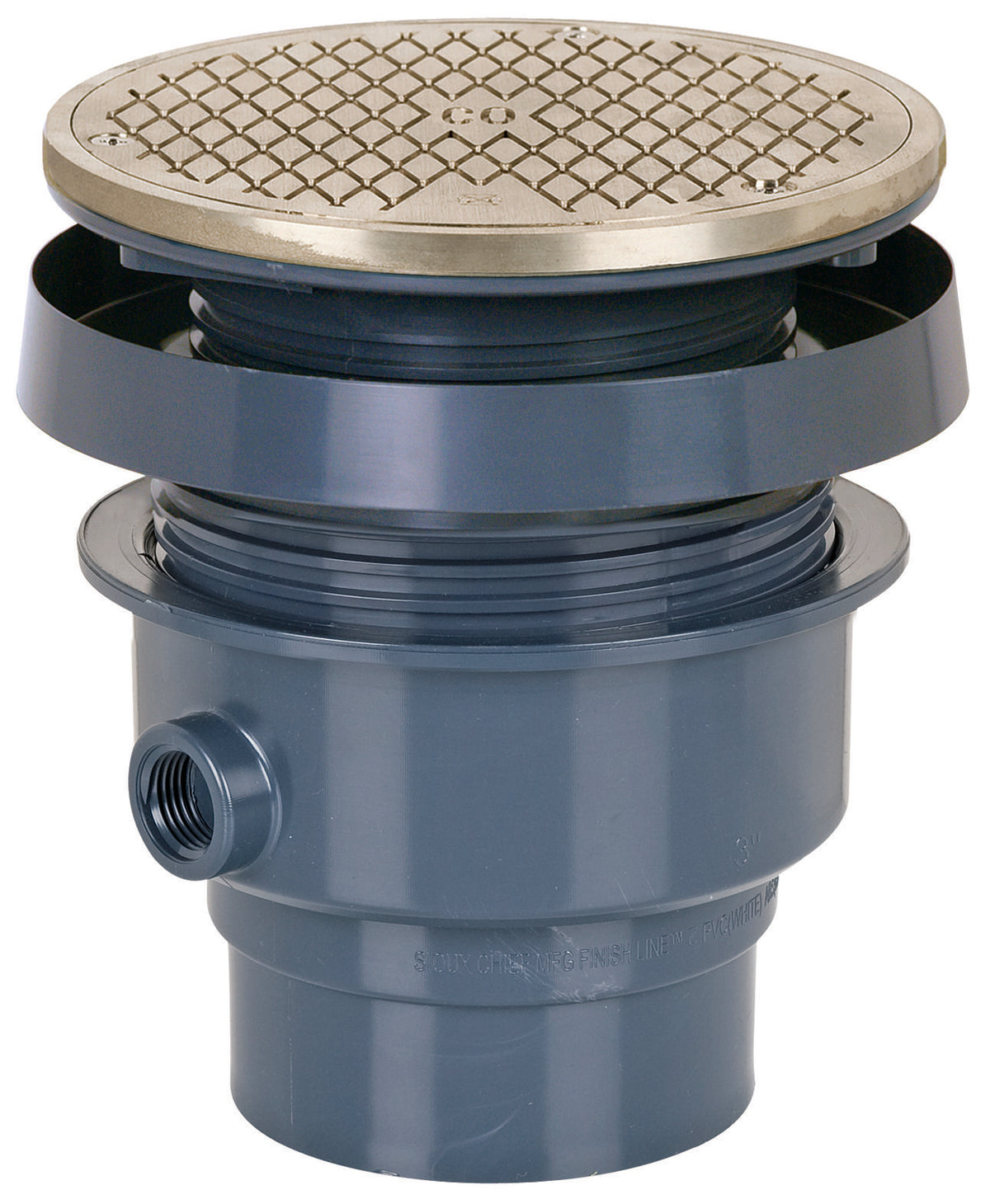 Sioux Chief FinishLine™ 834-3PNR Adjustable Cleanout Complete Assembly, 3 in Cleanout, 4000 lb Load, 6-1/2 in Dia Cover, PVC, Import